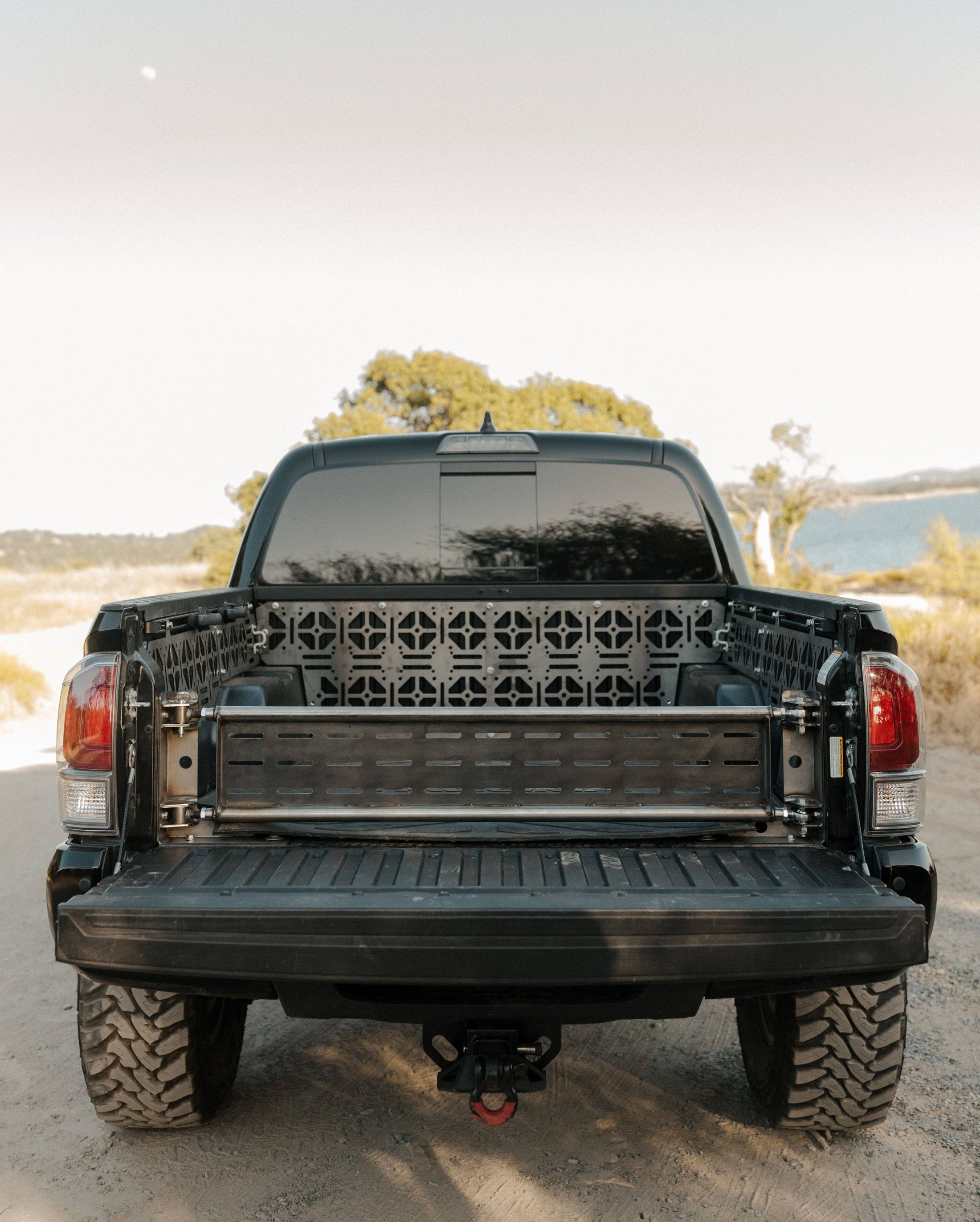 a pickup truck parked on the side of the road